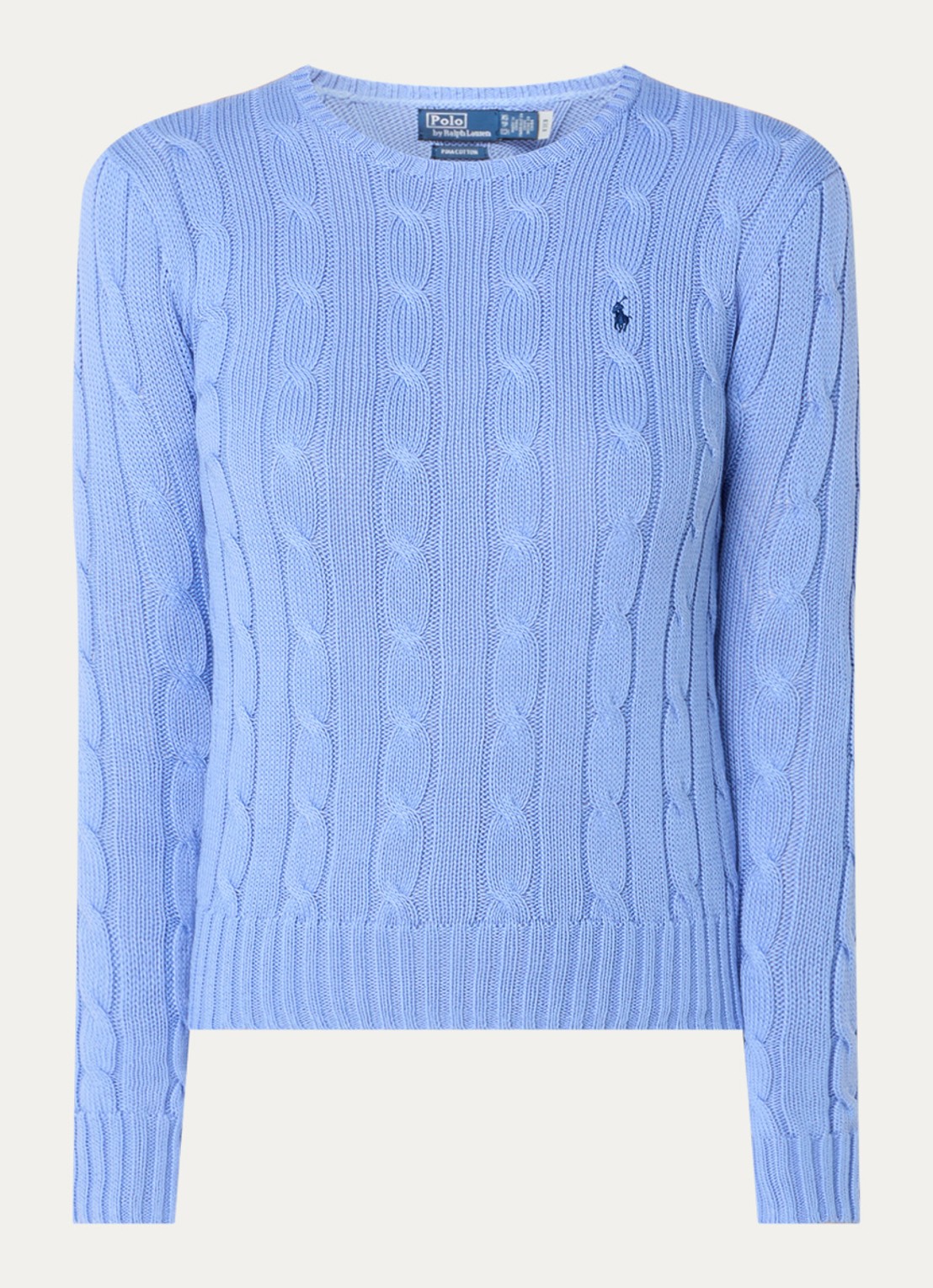 Ralph Lauren Julianna kabelgebreide pullover met logoborduring - voorkant 3 blauw