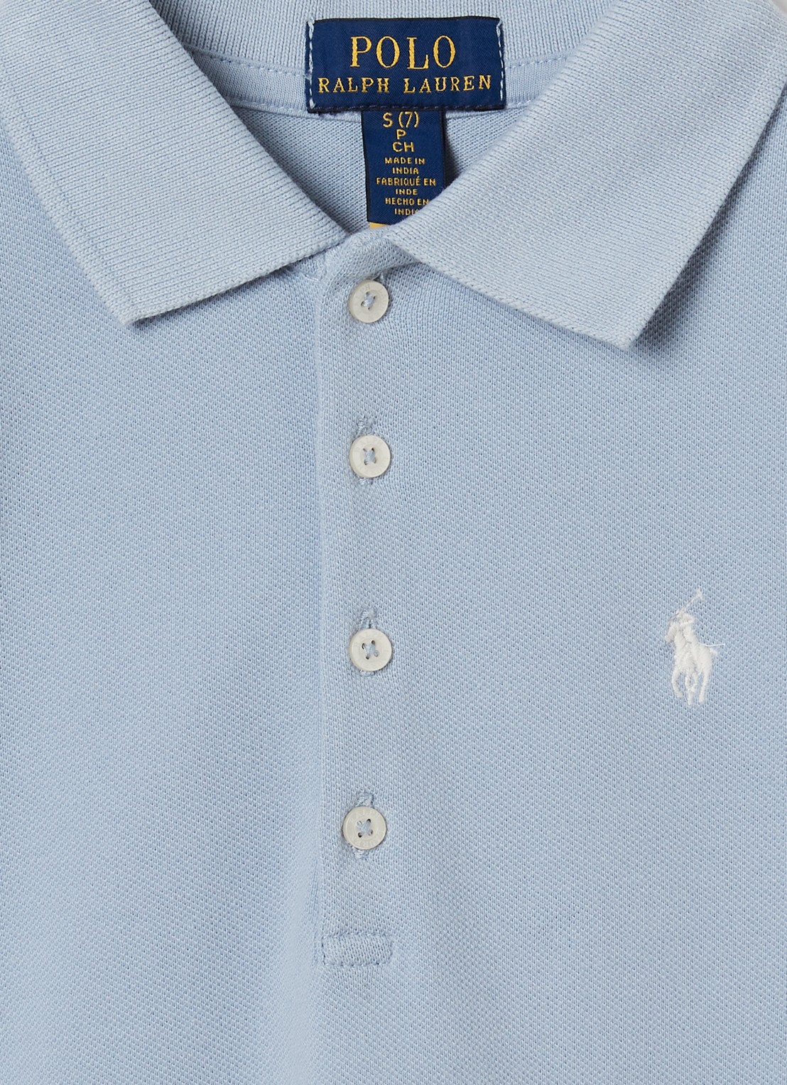 Ralph Lauren Jurk met polokraag - detail lichtblauw