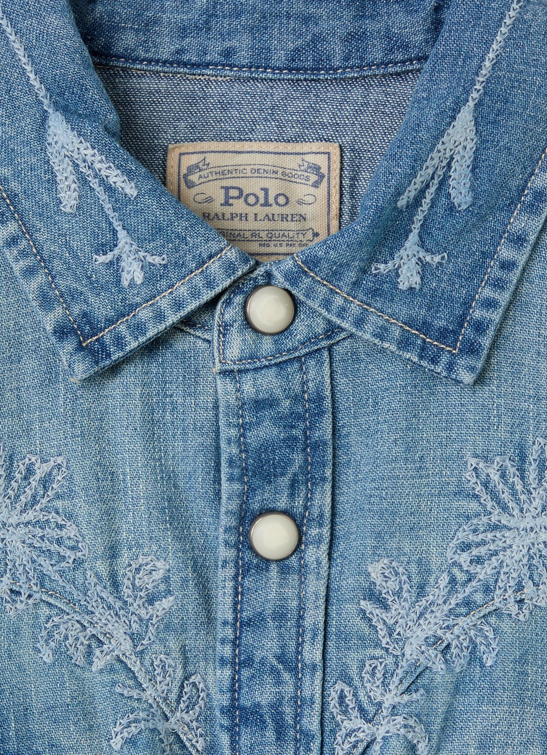 Ralph Lauren Jurk van denim - detail 3 blauw