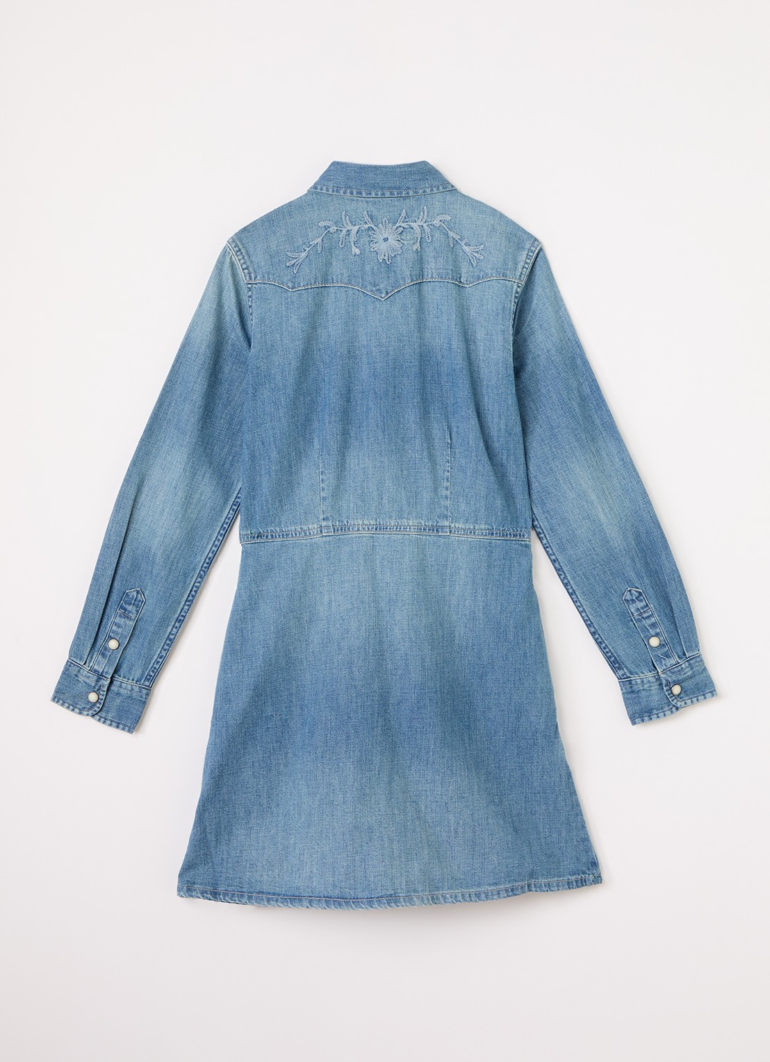 Ralph Lauren Jurk van denim - voorkant 2 blauw