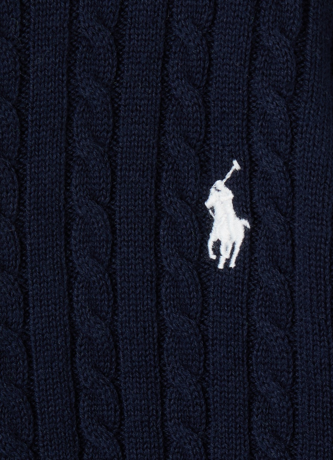 Ralph Lauren Kabelgebreid vest met logoborduring - detail 3 donkerblauw
