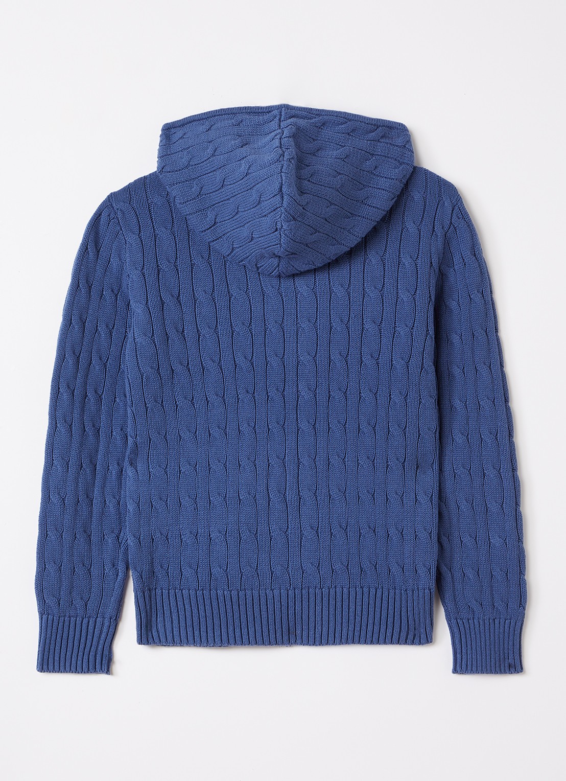 Ralph Lauren Kabelgebreid vest met logoborduring - achterkant 3 indigo