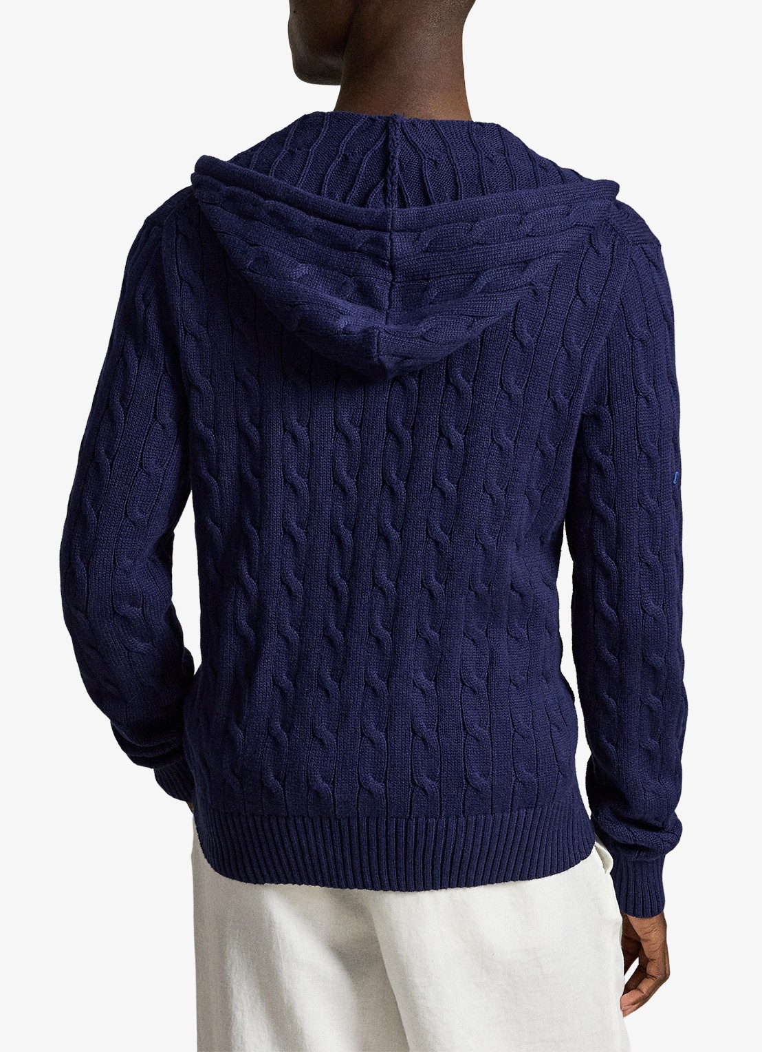 Ralph Lauren Kabelgebreid vest met steekzakken en logo - achterkant 5 bright navy-2x86