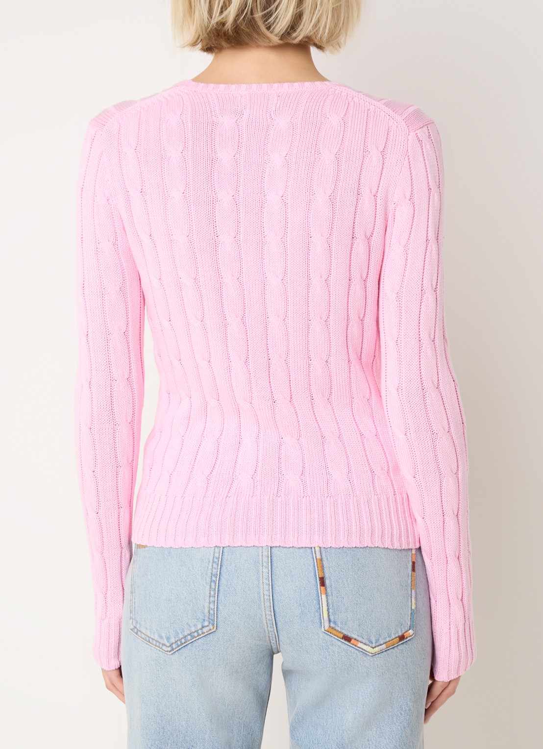 Ralph Lauren Kabelgebreide pullover met logoborduring - achterkant 4 roze
