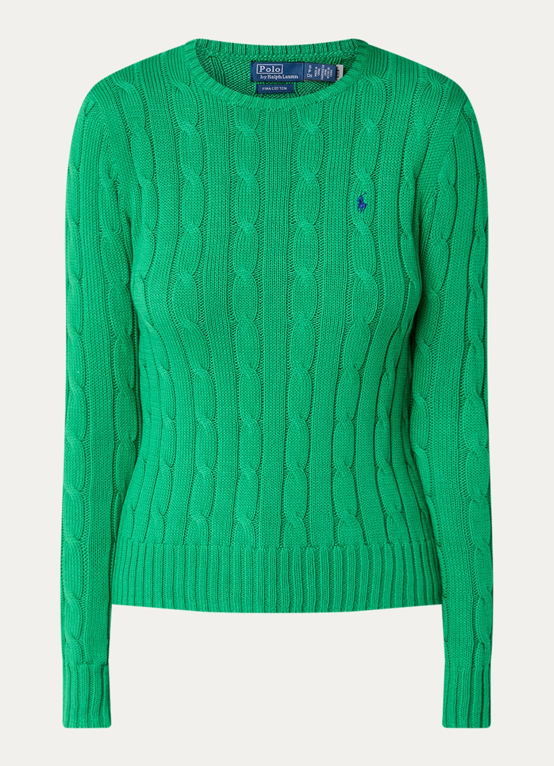 Ralph Lauren Kabelgebreide pullover met logoborduring - voorkant 3 groen