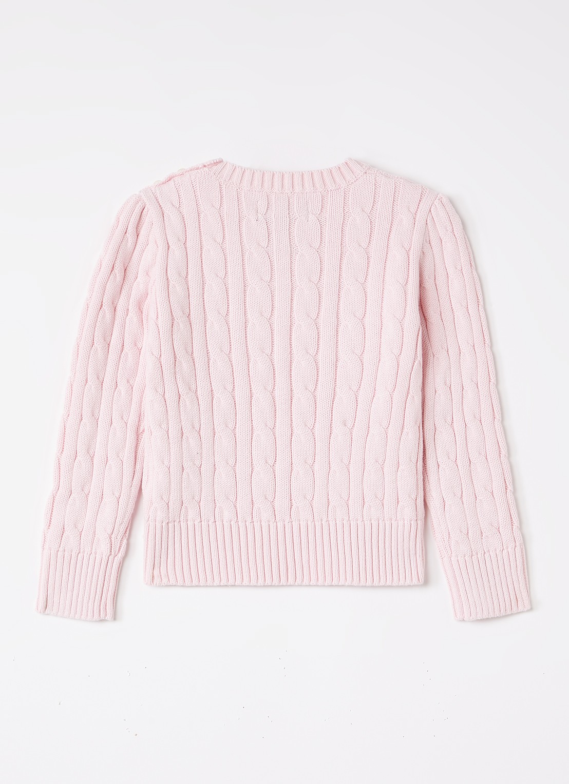 Ralph Lauren Kabelgebreide pullover met logoborduring - voorkant 2 roze