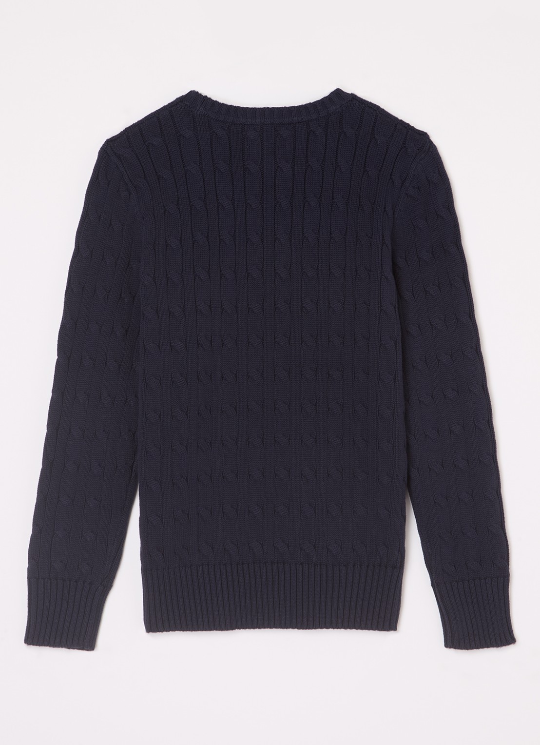 Ralph Lauren Kabelgebreide pullover met logoborduring - voorkant 2 donkerblauw