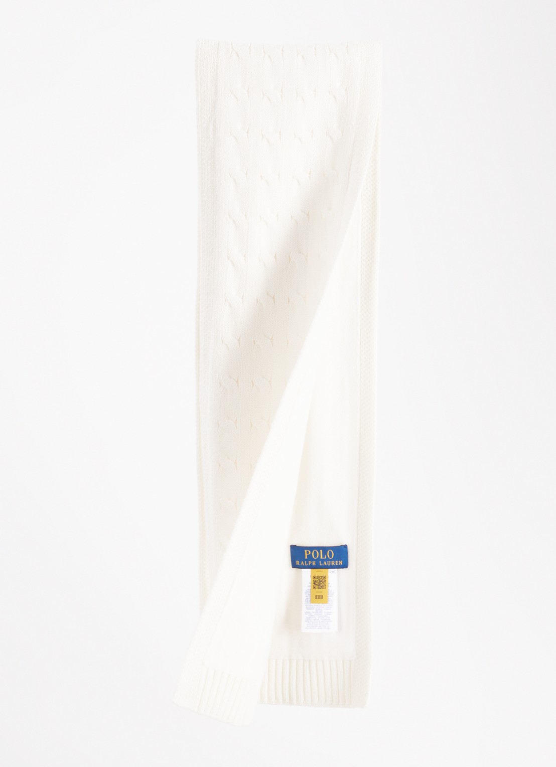 Ralph Lauren Kabelgebreide sjaal 120 x 16 cm - detail beige