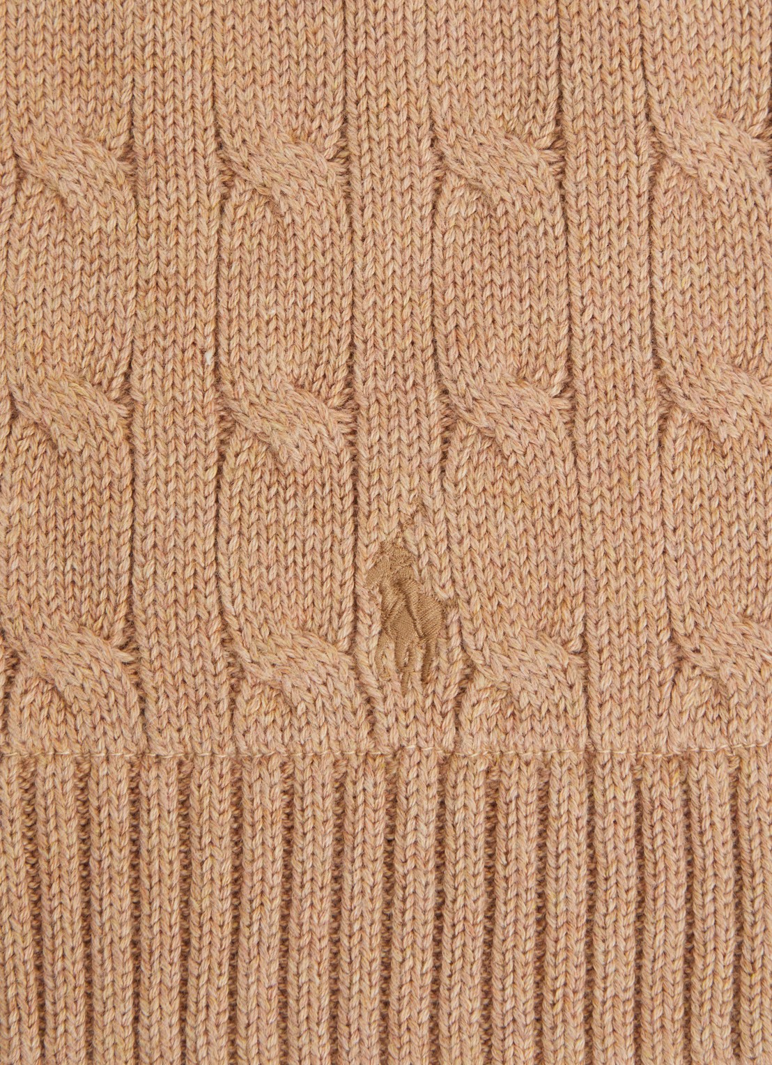 Ralph Lauren Kabelgebreide sjaal 120 x 16 cm - detail 2 camel