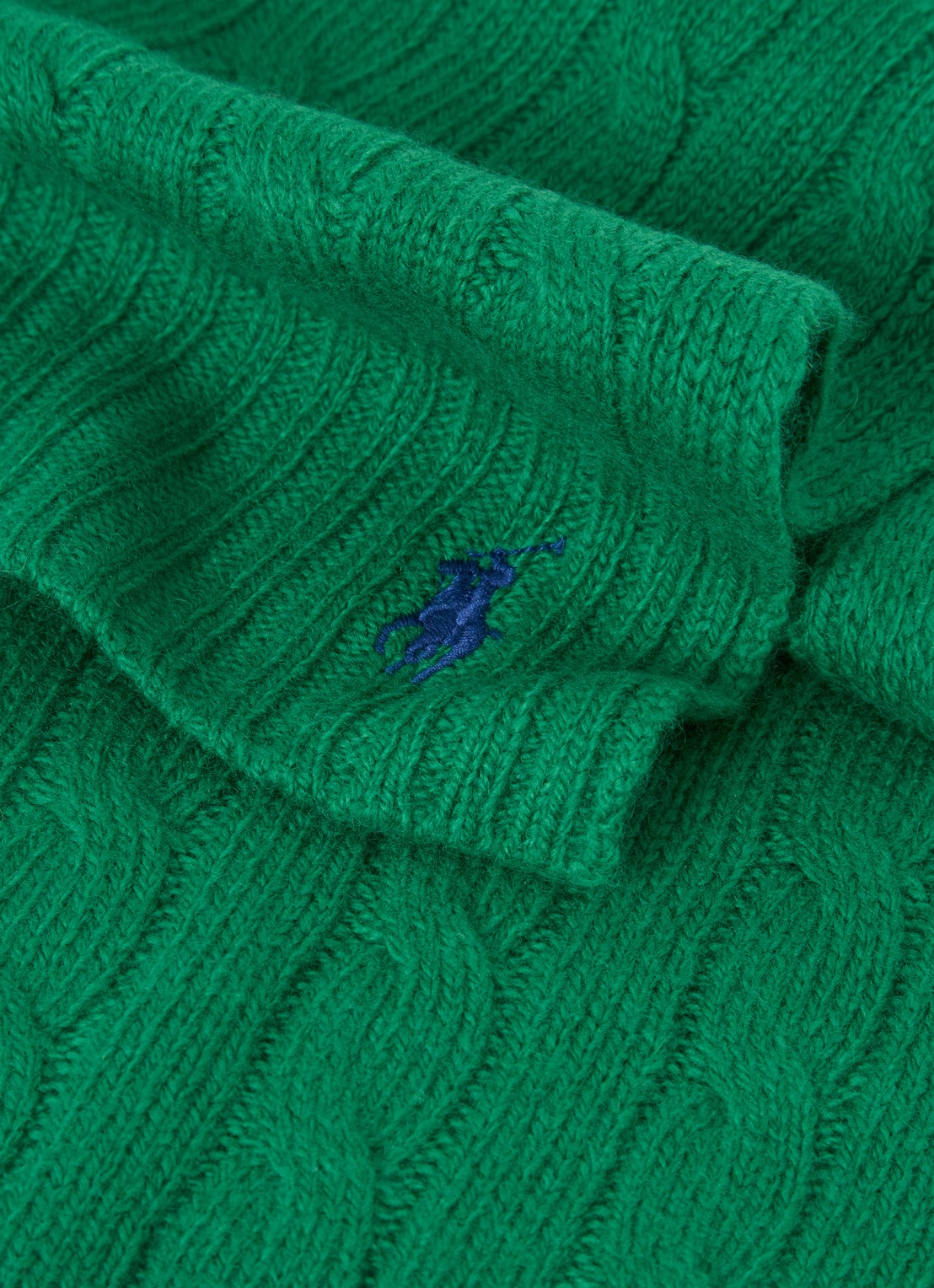 Ralph Lauren Kabelgebreide sjaal in kasjmierblend 183 x 27 cm - detail 3 groen