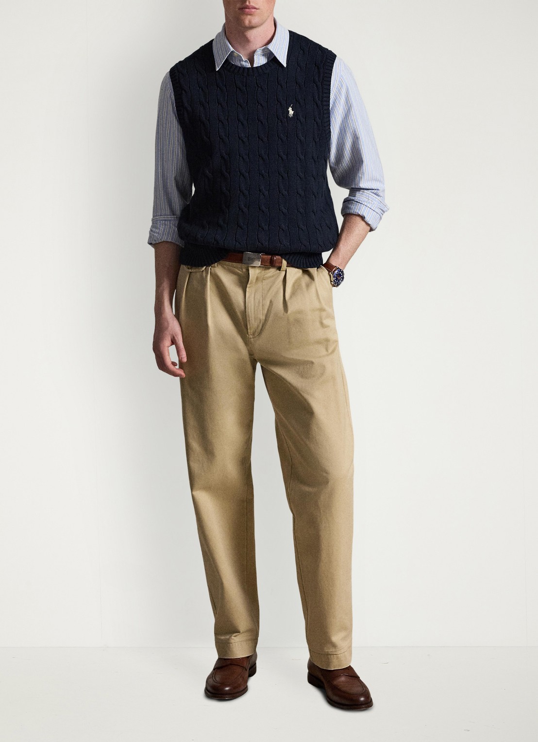 Ralph Lauren Kabelgebreide spencer met logo - detail 3 hunter navy / donkerblauw