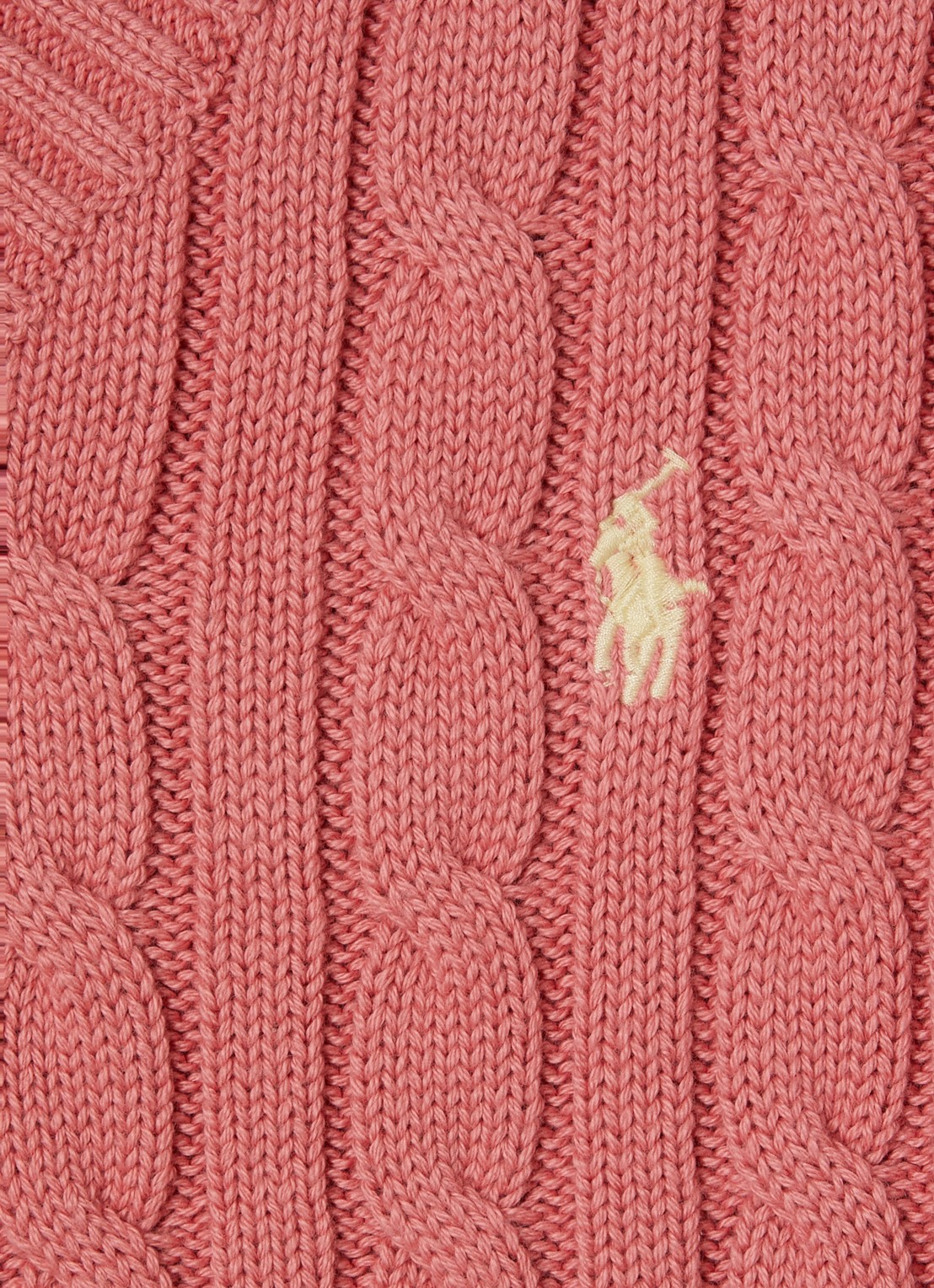 Ralph Lauren Kabelgebreide trui met logo - detail roze