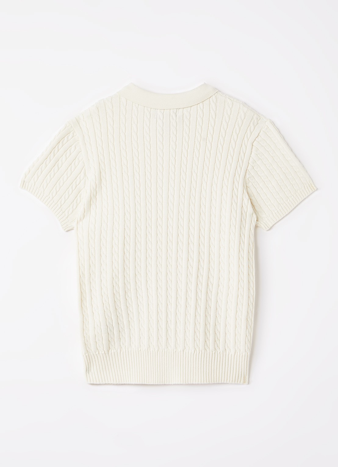 Ralph Lauren Kabelgebreide trui met logoborduring - voorkant 2 gebroken wit