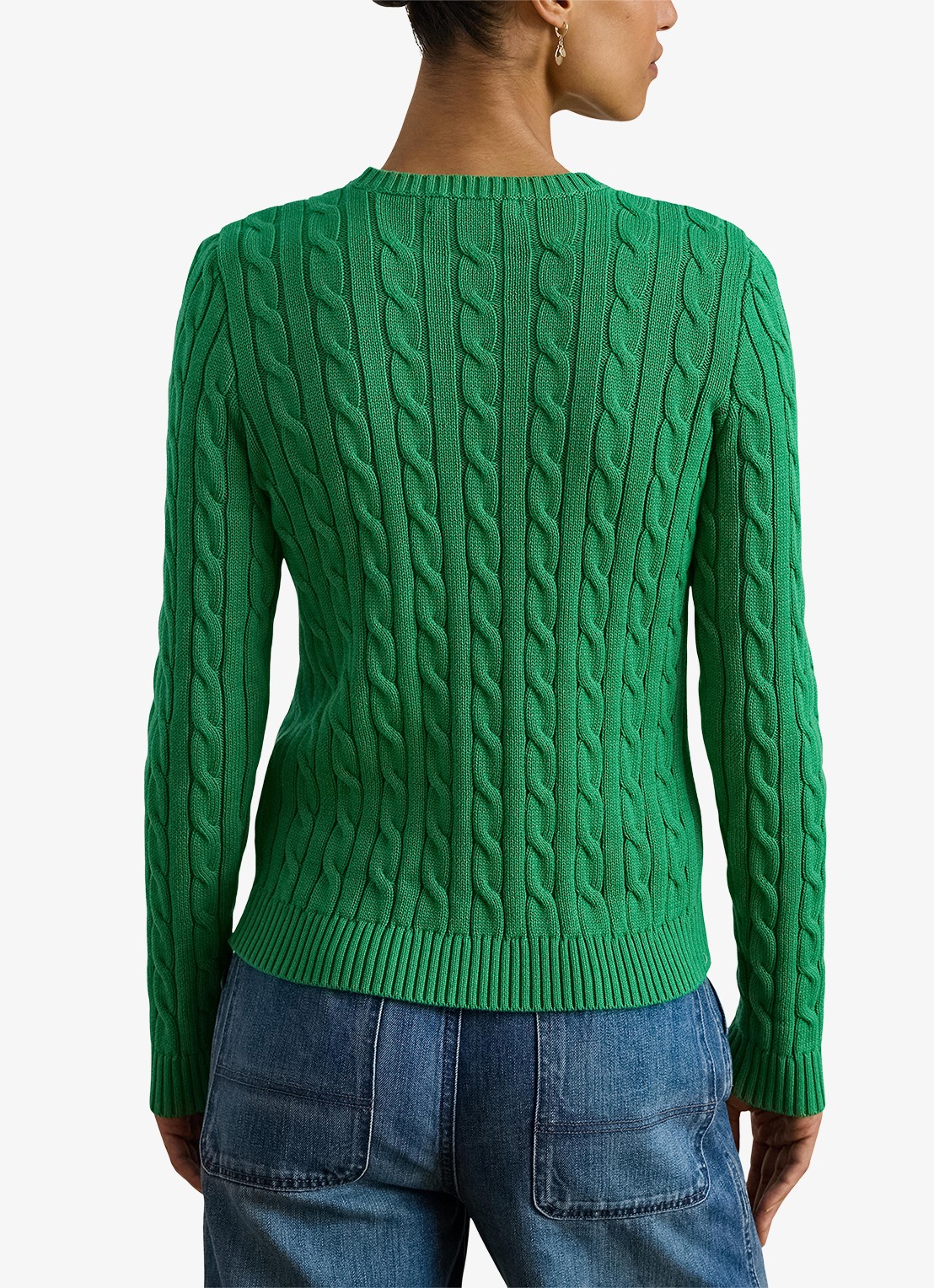 Ralph Lauren Kabelgebreide trui met logoborduring - achterkant 2 groen