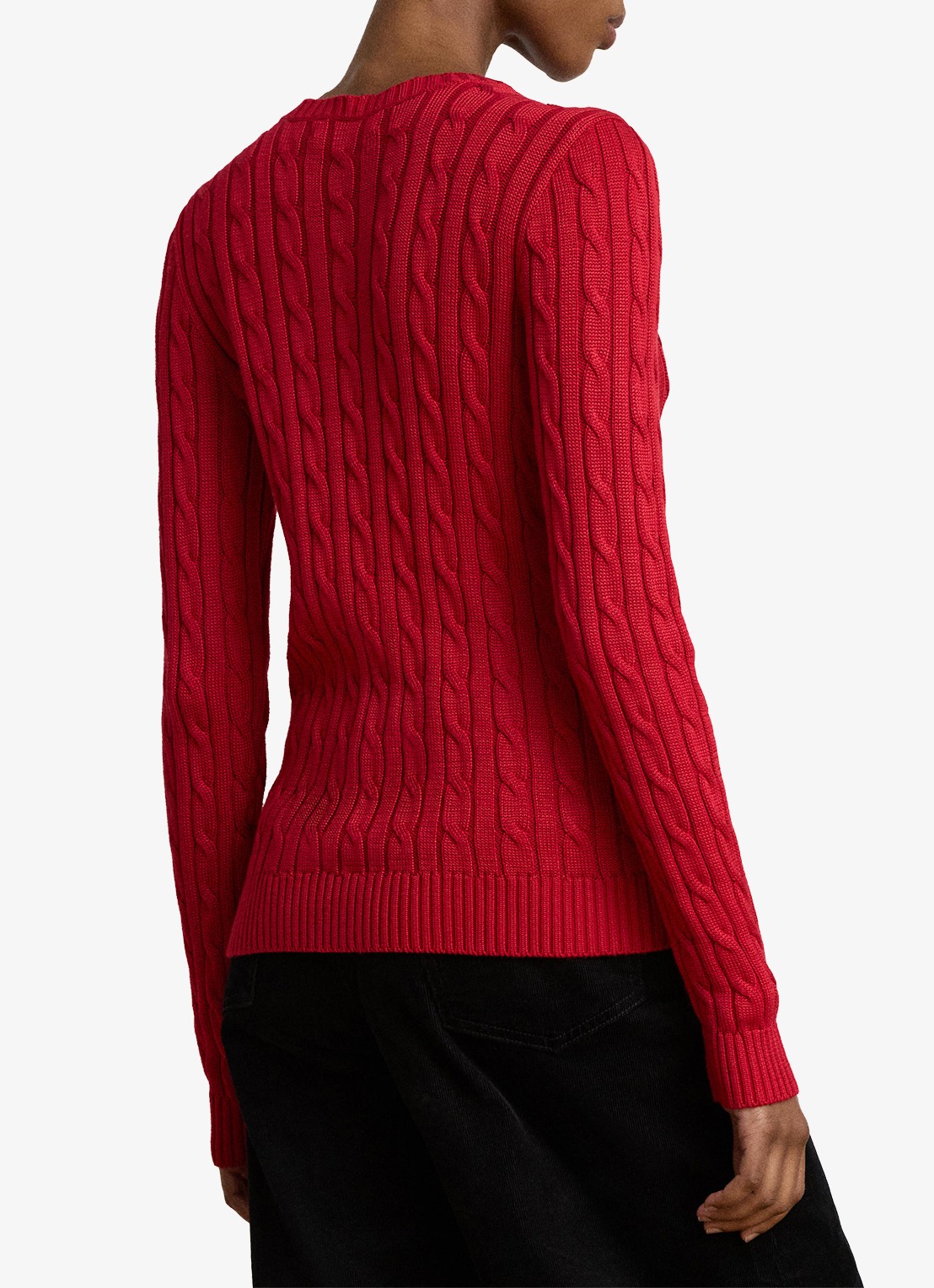 Ralph Lauren Kabelgebreide trui met logoborduring - achterkant ralph red / rood