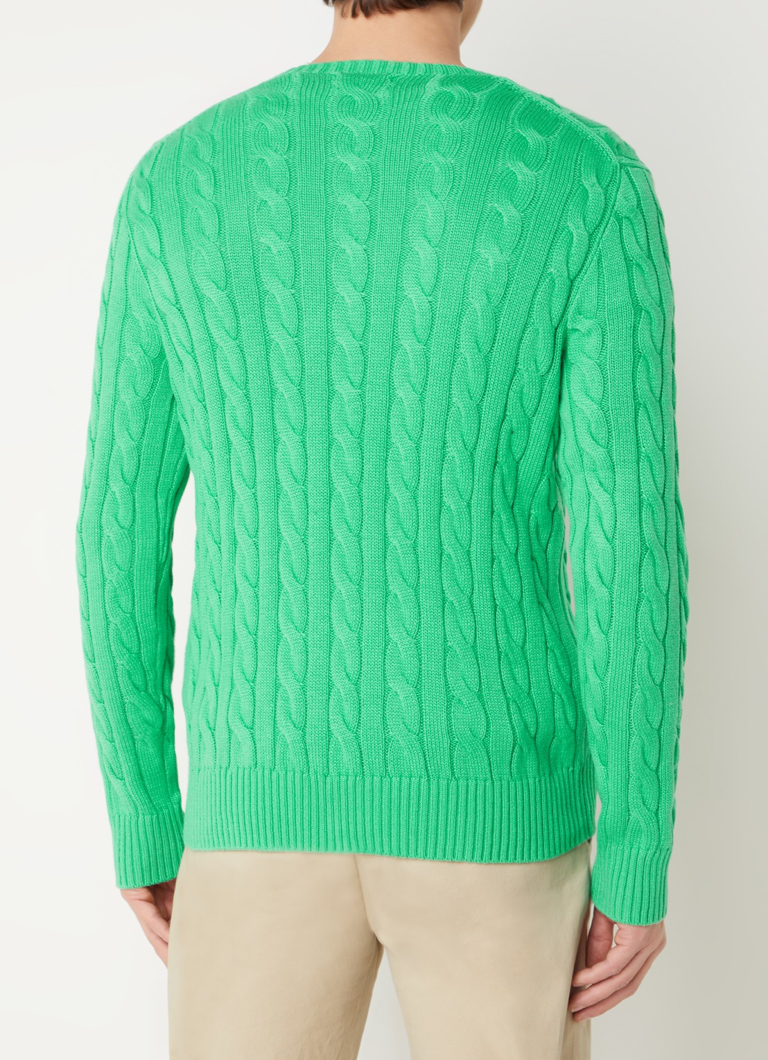 Ralph Lauren Kabelgebreide trui met logoborduring - achterkant 3 classic kelly-2yzd