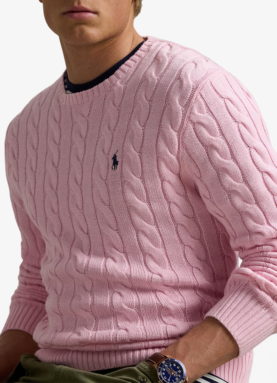 Ralph Lauren Kabelgebreide trui met logoborduring - detail 2 carmel pink-2wqc