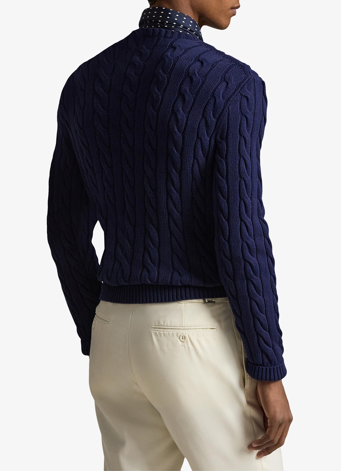 Ralph Lauren Kabelgebreide trui met logoborduring - achterkant 3 bright navy-2x86
