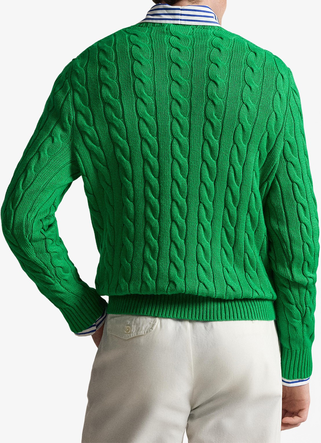 Ralph Lauren Kabelgebreide trui met logoborduring - achterkant 3 billard-48n8