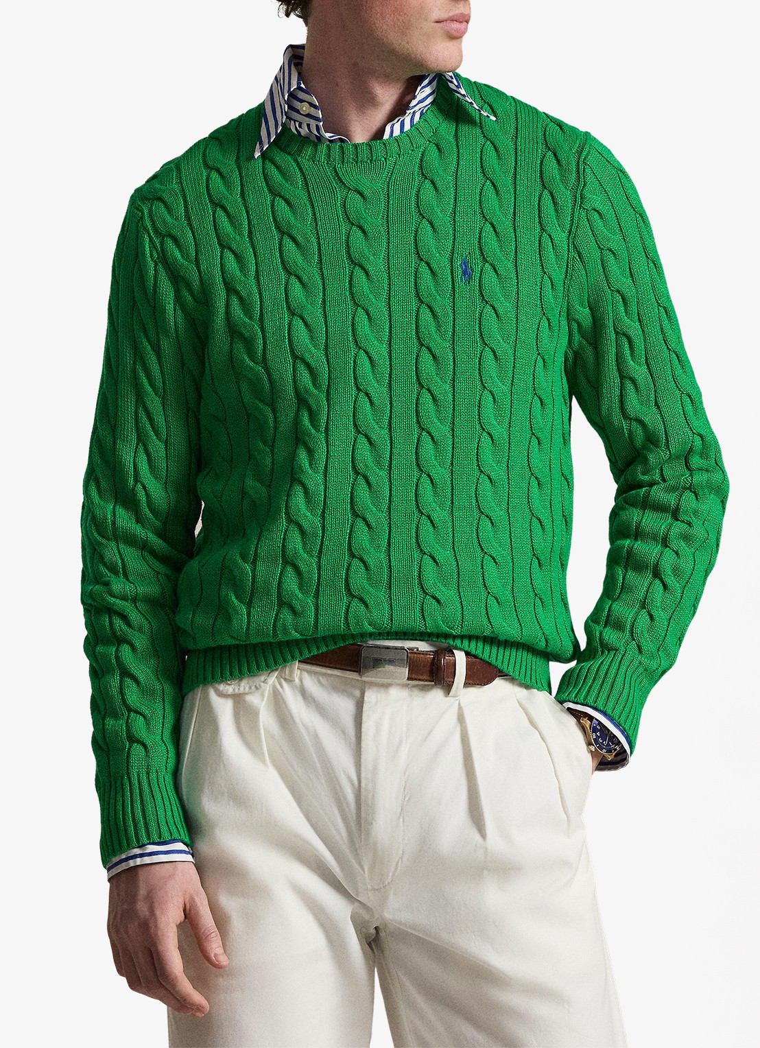 Ralph Lauren Kabelgebreide trui met logoborduring - detail 4 billard-48n8