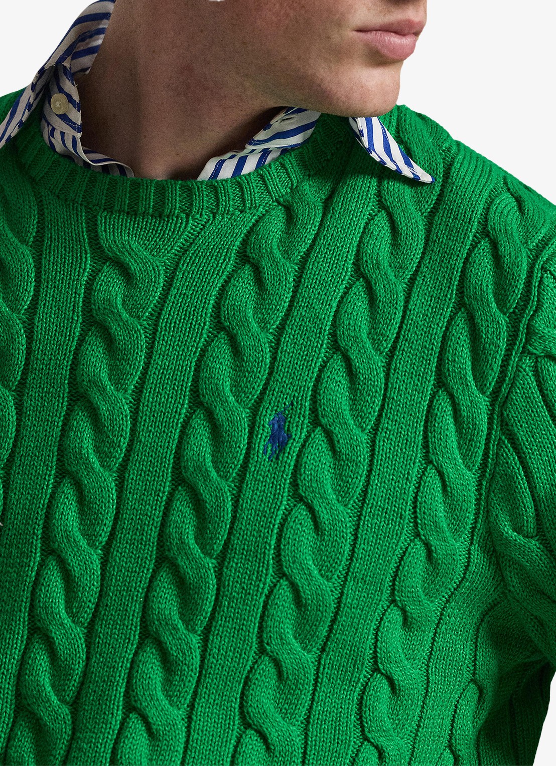 Ralph Lauren Kabelgebreide trui met logoborduring - detail 5 billard-48n8