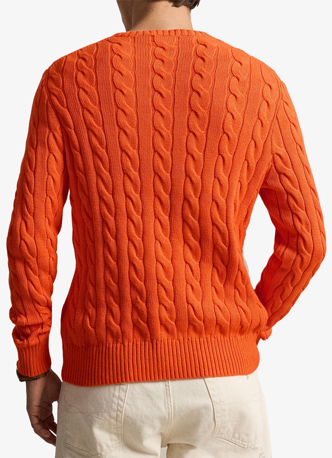 Ralph Lauren Kabelgebreide trui met logoborduring - achterkant 2 sailing orange-36ph