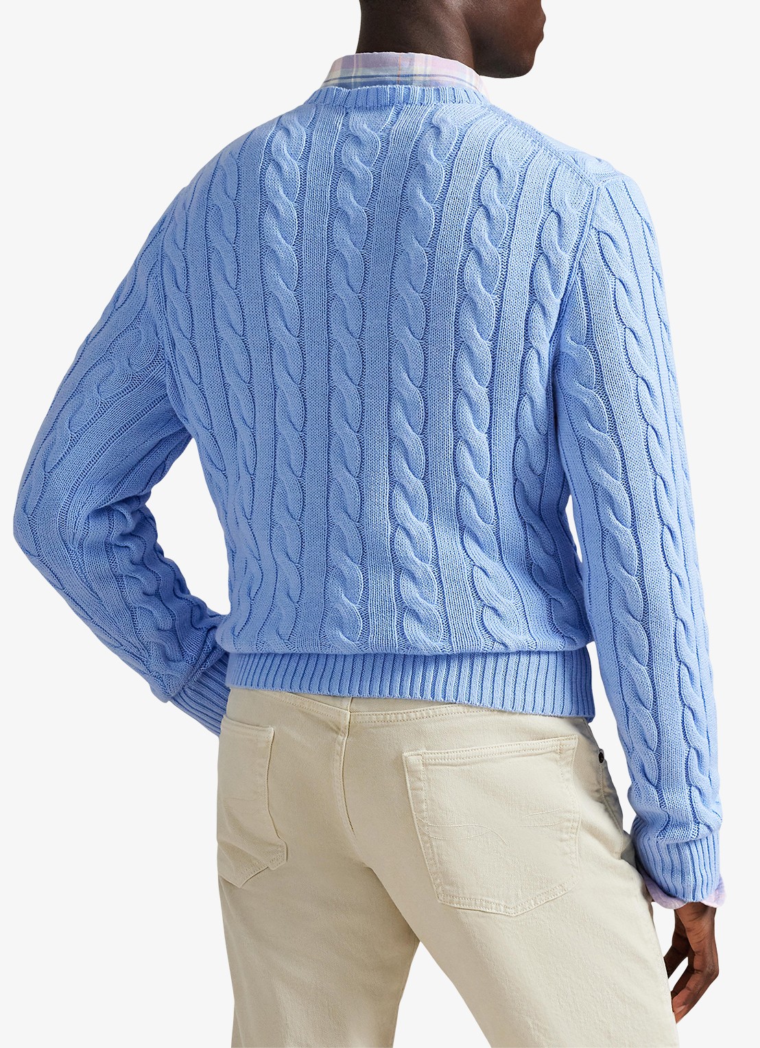 Ralph Lauren Kabelgebreide trui met logoborduring - achterkant austin blue-2yh1