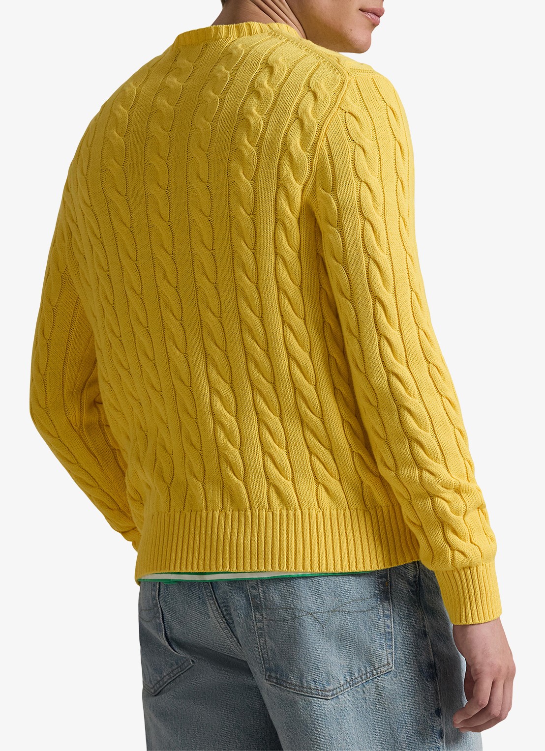 Ralph Lauren Kabelgebreide trui met logoborduring - achterkant 3 sunfish yellow-33f4