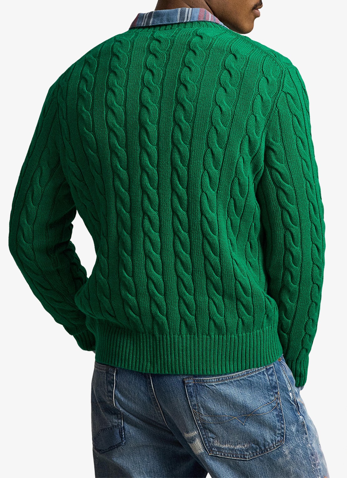 Ralph Lauren Kabelgebreide trui met logoborduring - achterkant 3 erin green-48lh