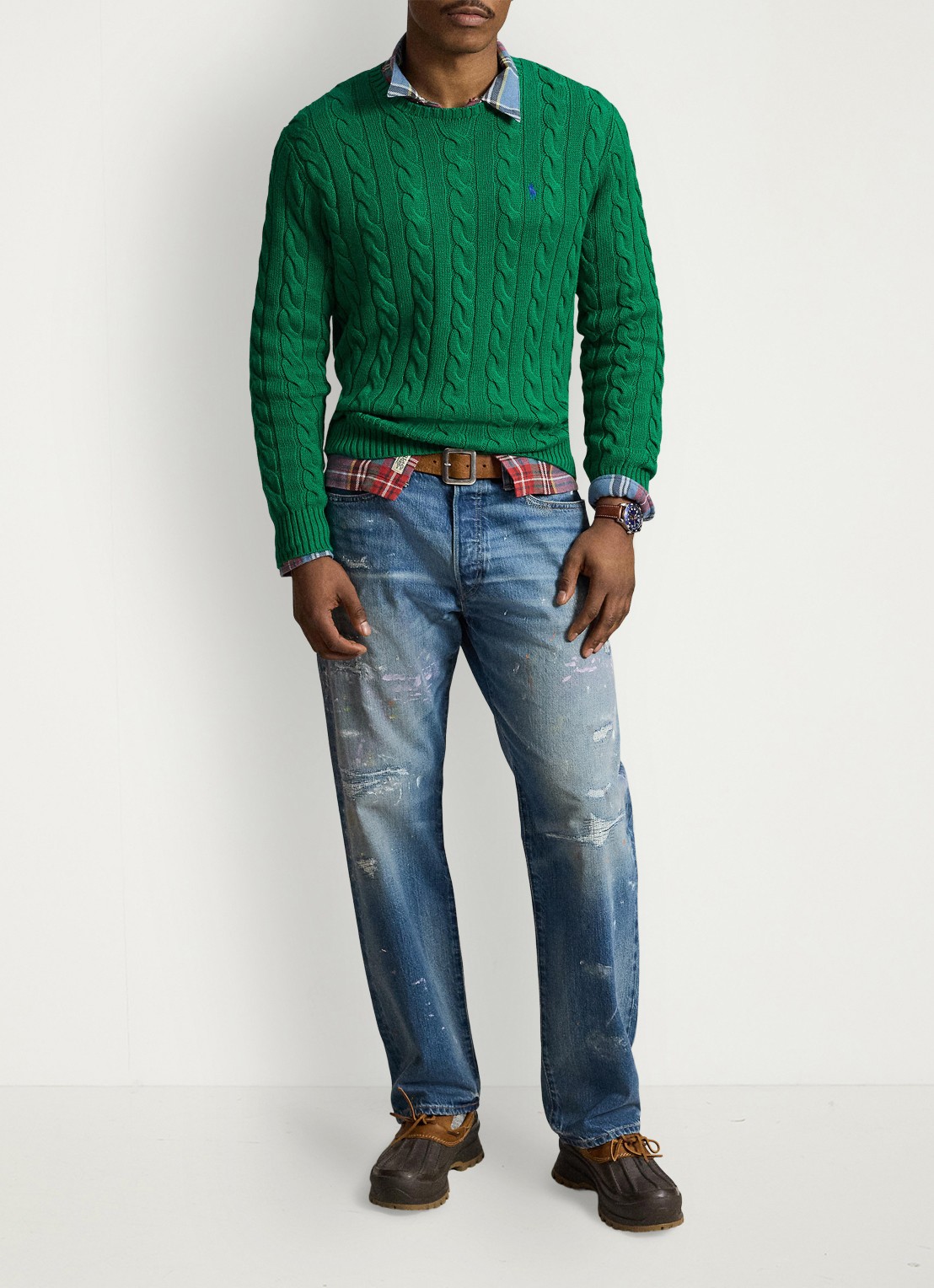 Ralph Lauren Kabelgebreide trui met logoborduring - detail 4 erin green-48lh