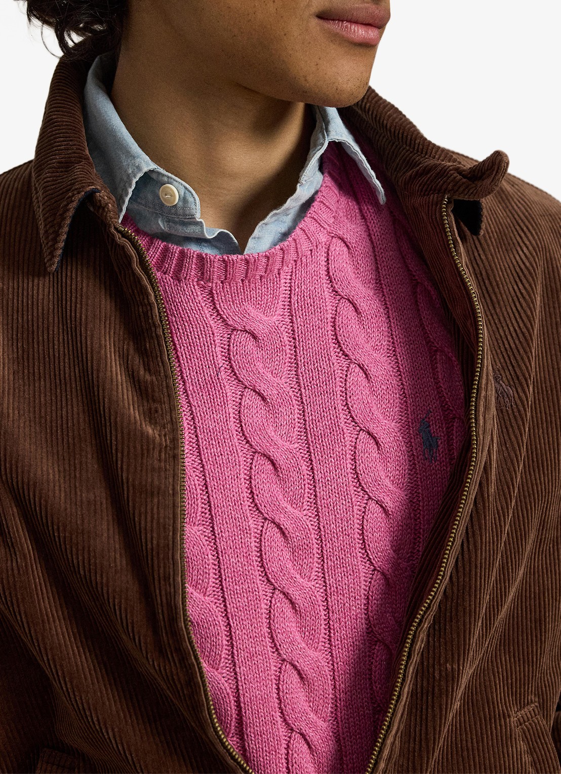 Ralph Lauren Kabelgebreide trui met logoborduring - detail 3 thulian pink heather-zxs7