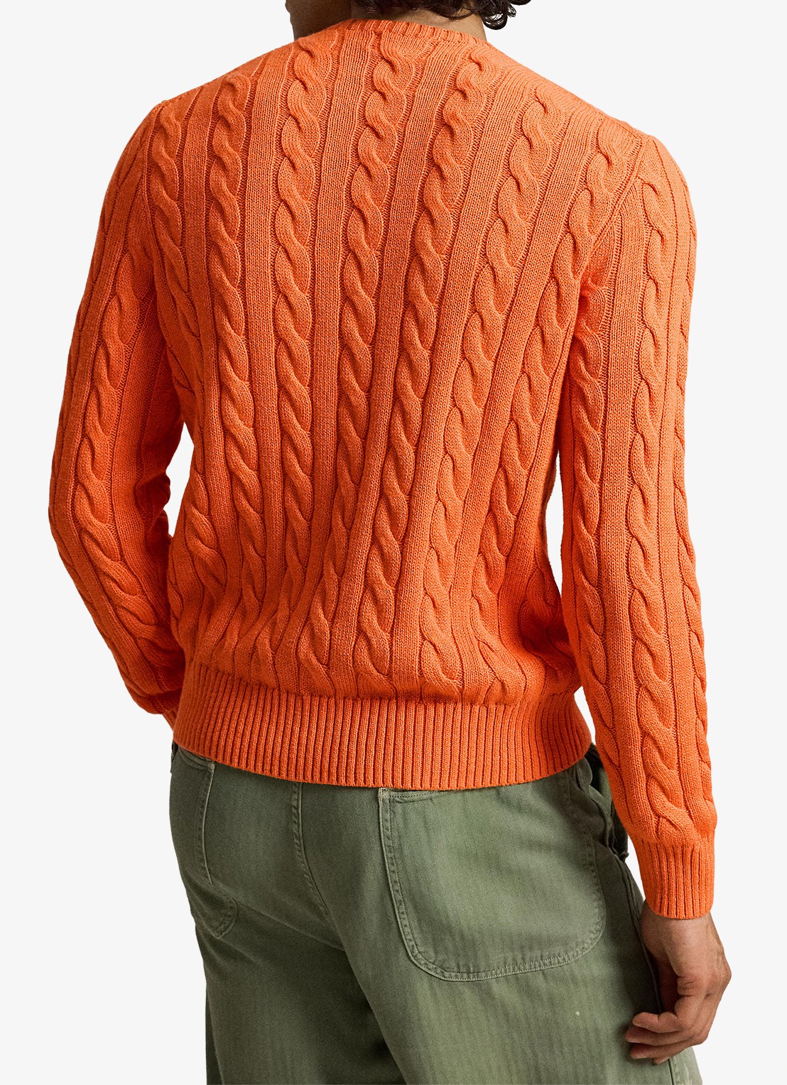 Ralph Lauren Kabelgebreide trui met logoborduring - achterkant 5 orange jasper heather-zxs8