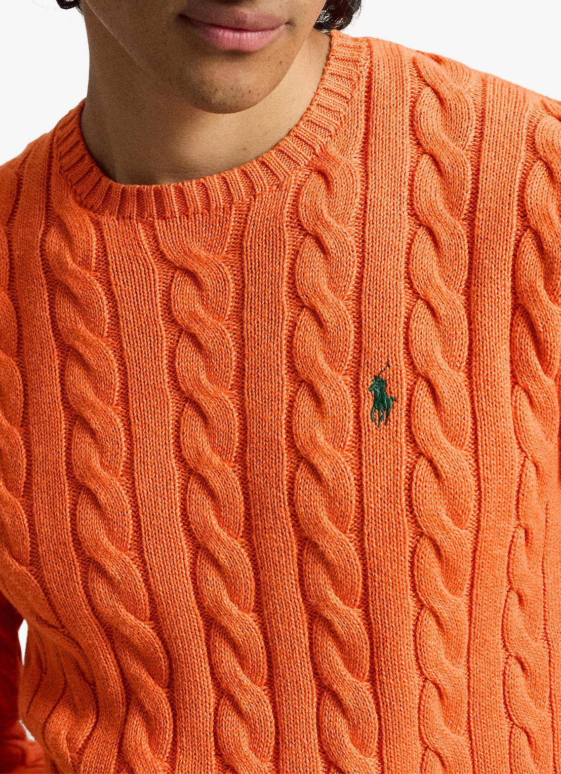 Ralph Lauren Kabelgebreide trui met logoborduring - detail 4 orange jasper heather-zxs8