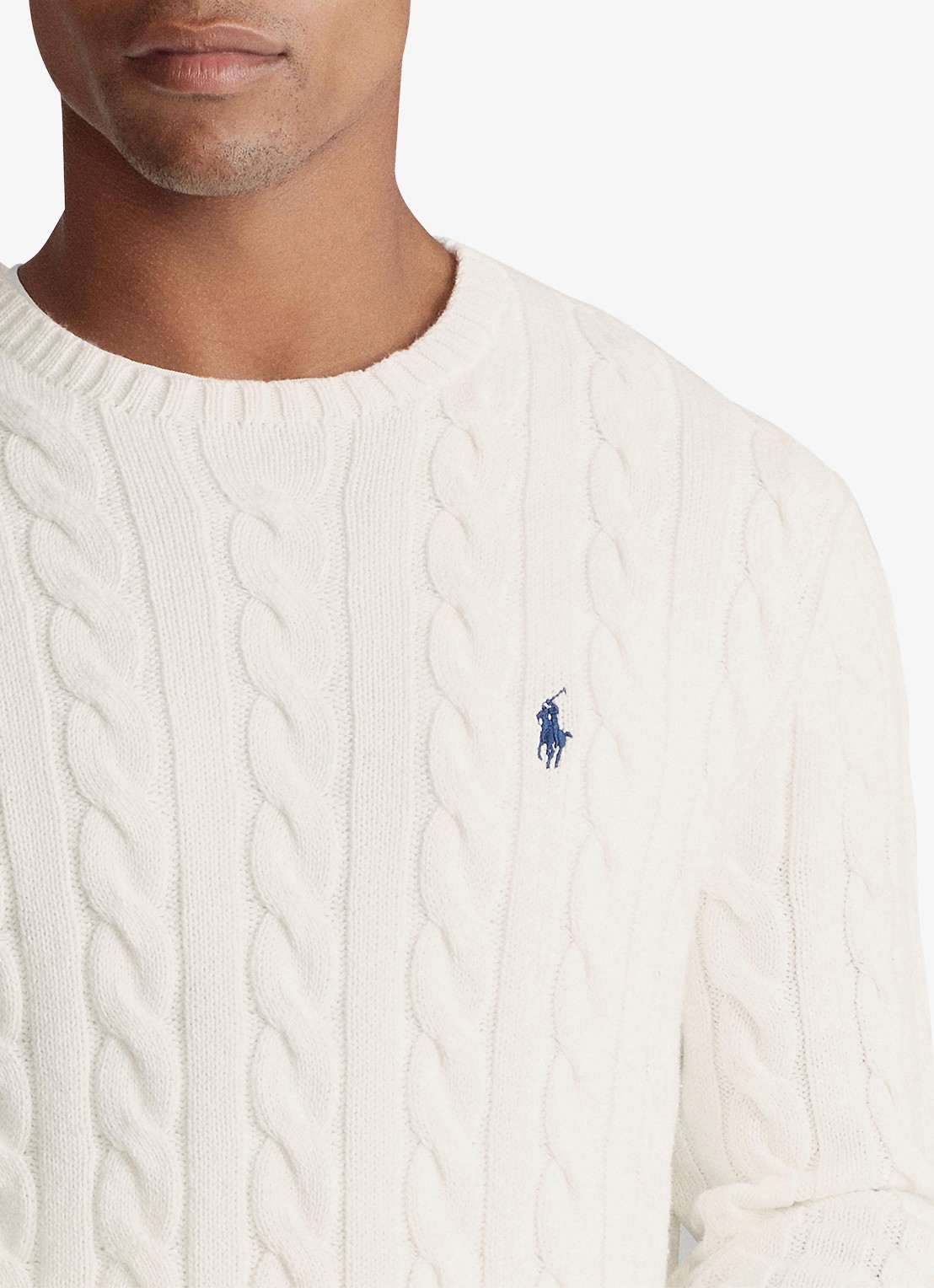 Ralph Lauren Kabelgebreide trui met logoborduring - detail 7 andover cream / creme