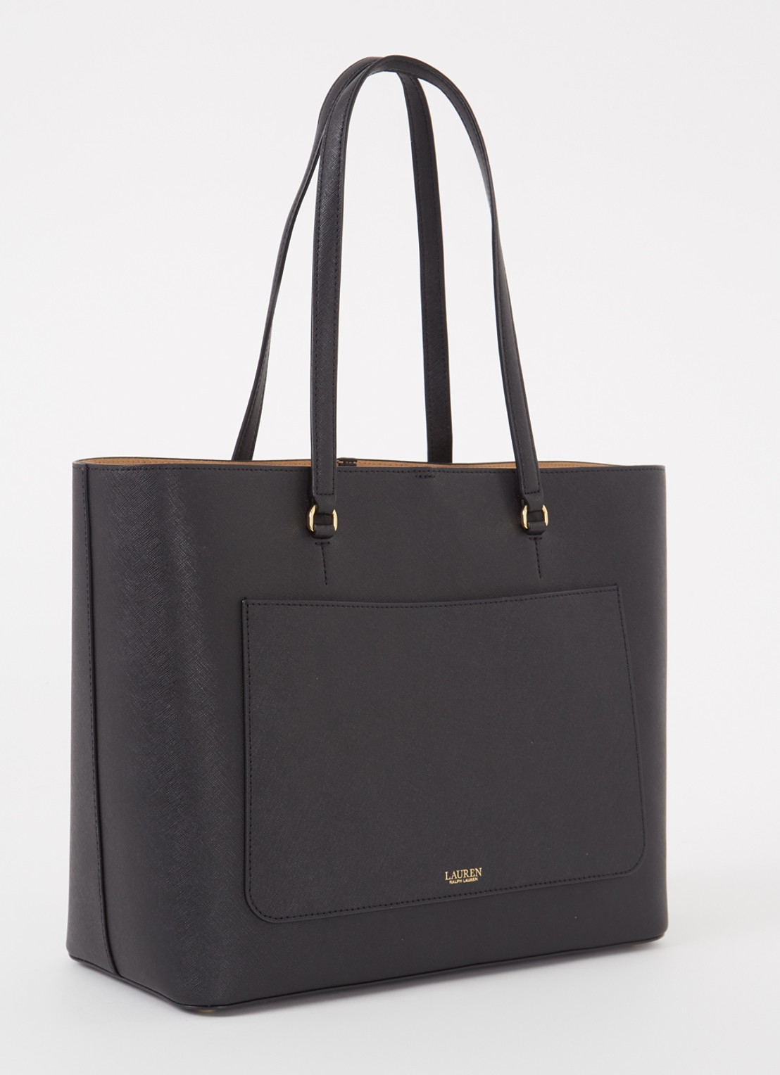 Ralph Lauren Karly Large schoudertas met logo  - achterkant zwart