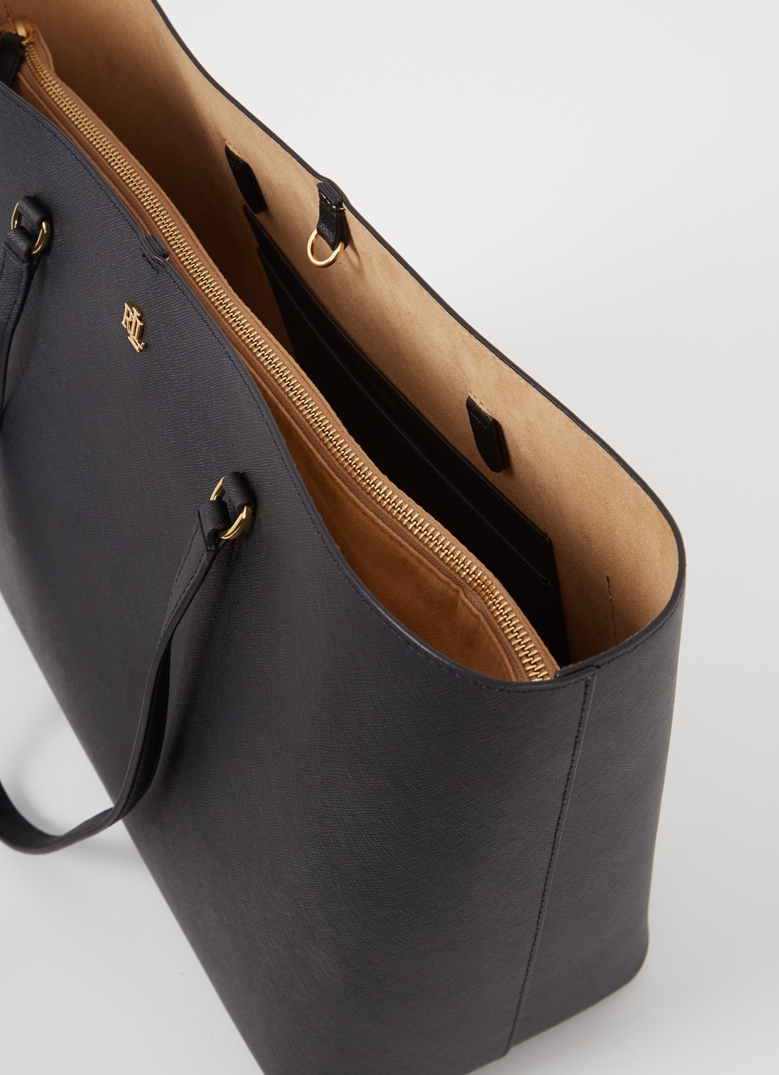 Ralph Lauren Karly Large schoudertas met logo  - detail 2 zwart
