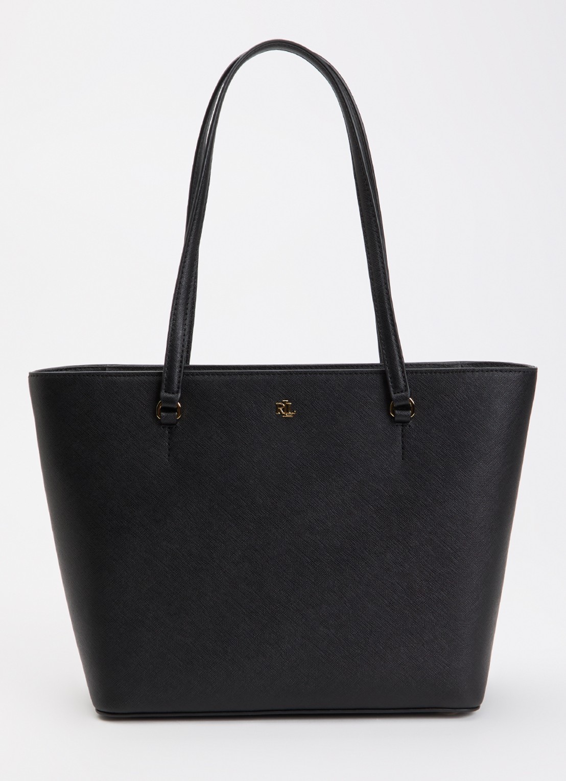 Ralph Lauren Karly Medium schoudertas van leer met logo - voorkant 5 zwart