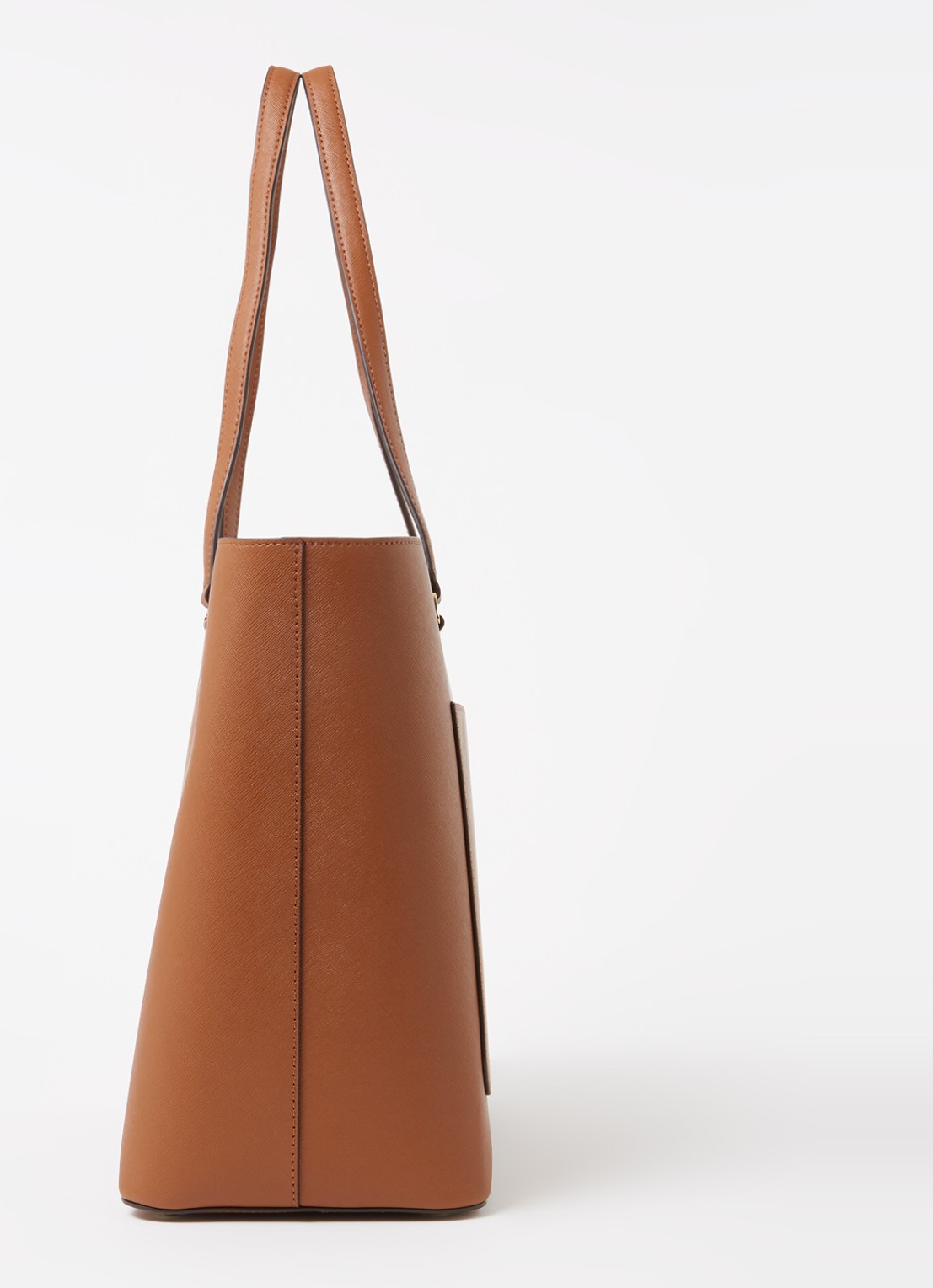 Ralph Lauren Karly schoudertas van leer met logo  - detail 4 cognac