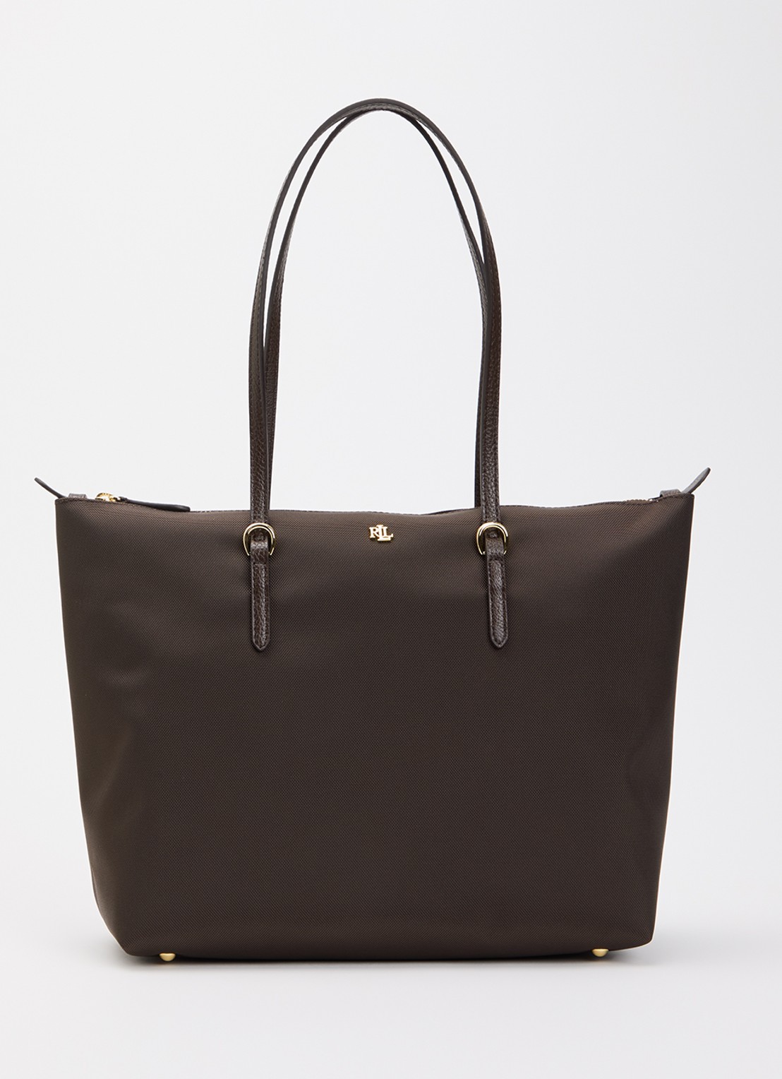 Ralph Lauren Keaton shopper met logo - voorkant bruin