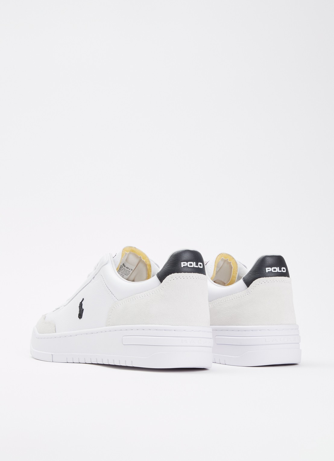 Ralph Lauren Kenmare sneaker van leer met details van suède - achterkant 5 wit