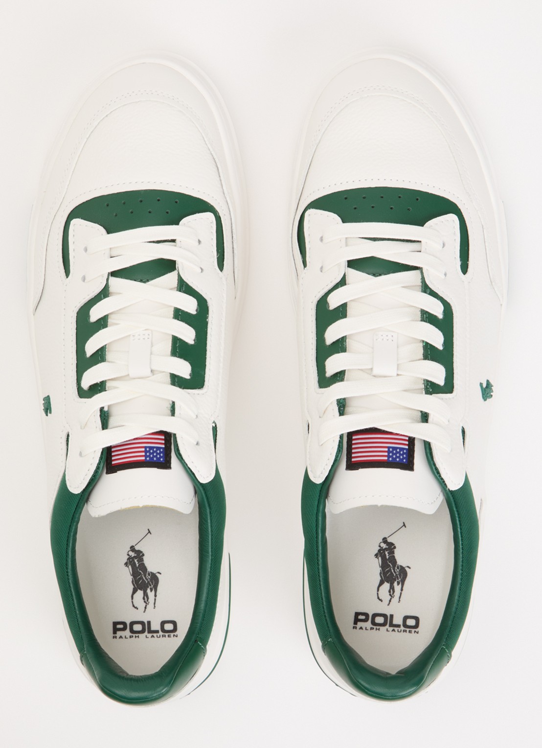 Ralph Lauren Kenmare sneaker van leer  - detail 4 groen