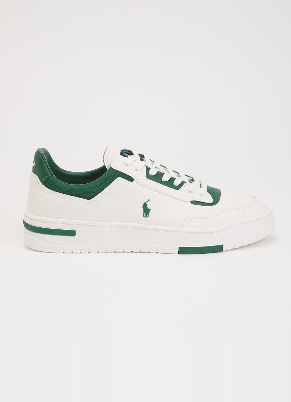 Ralph Lauren Kenmare sneaker van leer  - voorkant groen