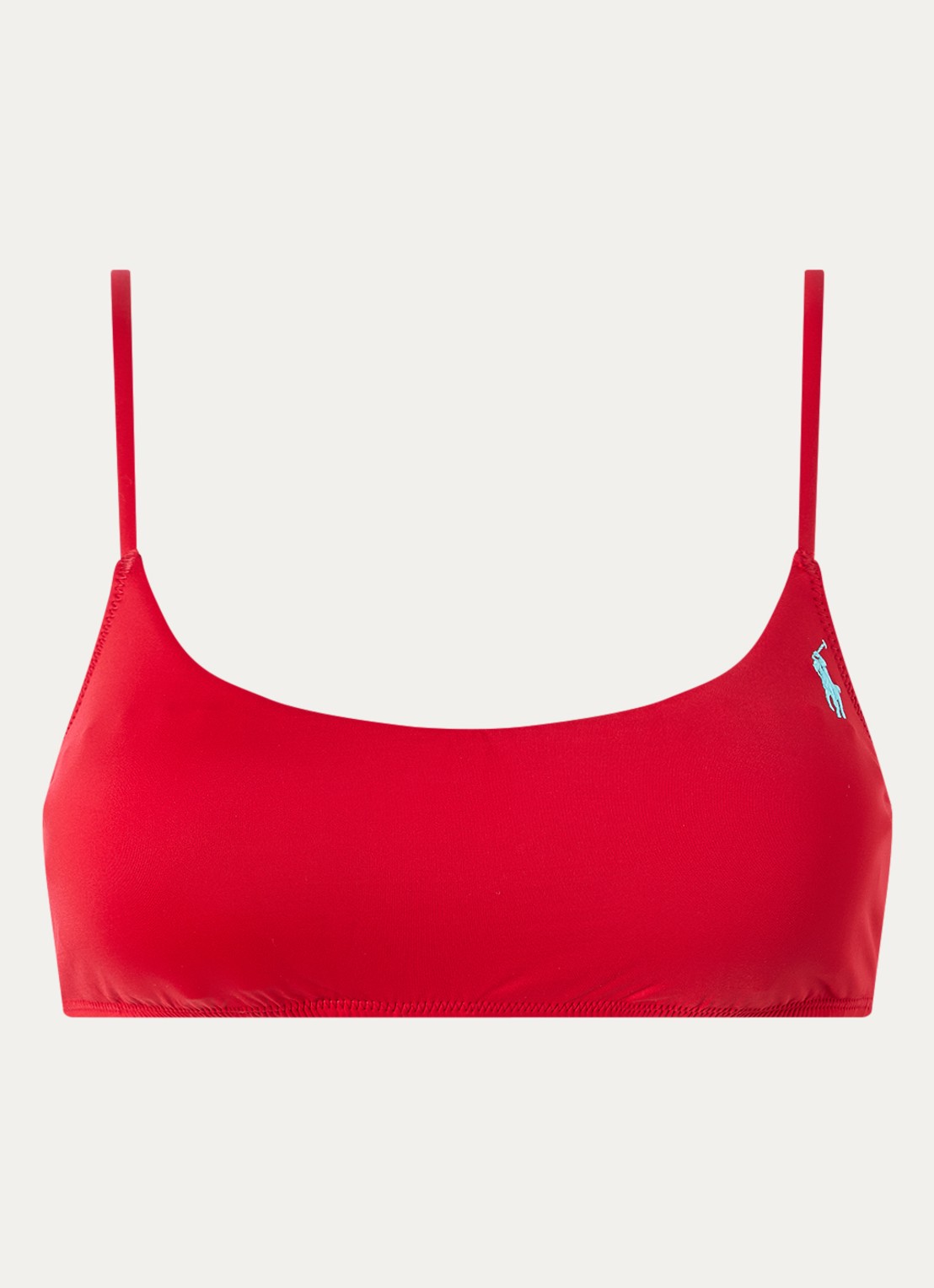 Ralph Lauren Kennedy bralette bikinitop met logo - voorkant 3 rood