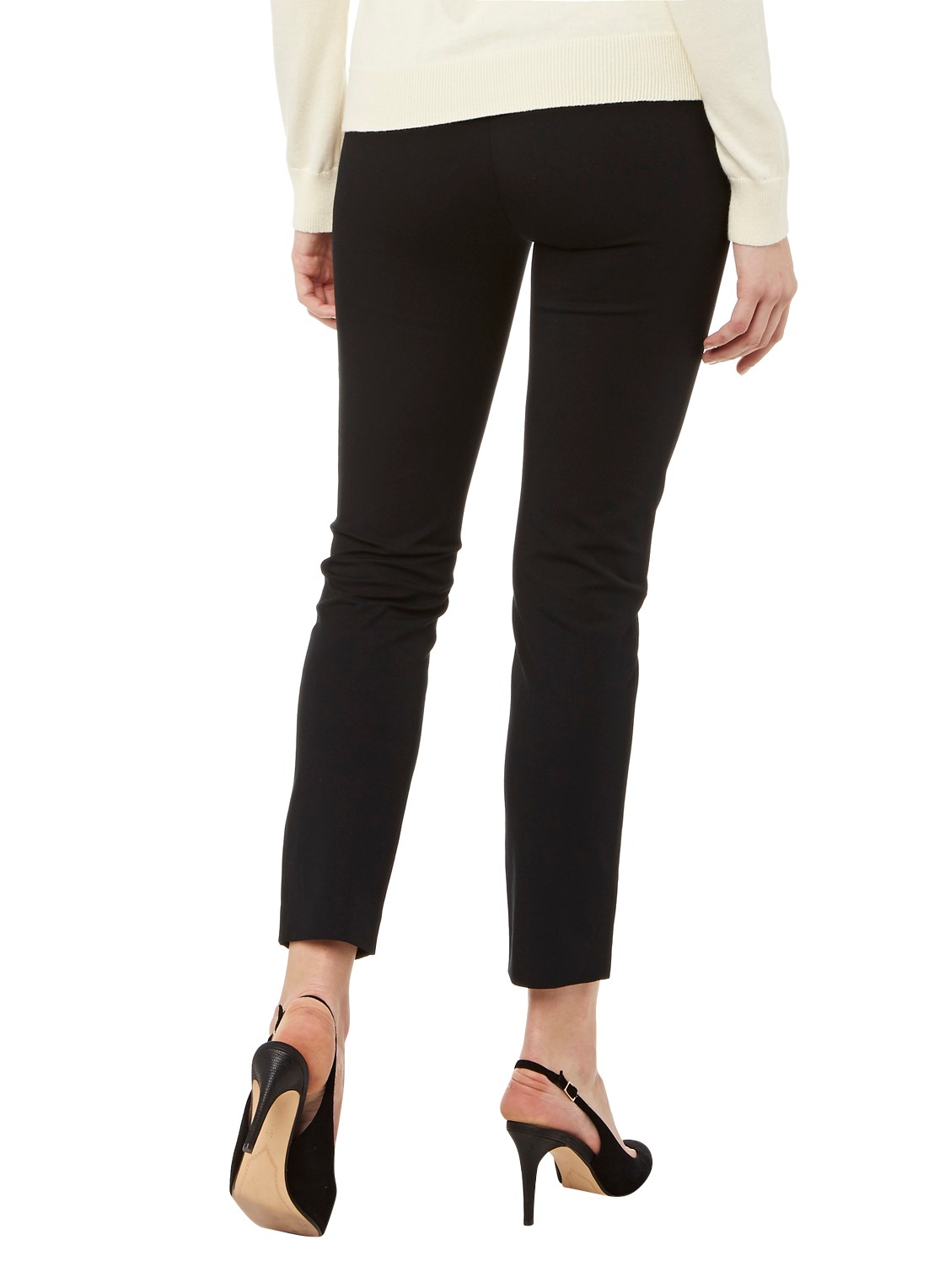 Ralph Lauren Keslina slim fit broek van stretch katoen - achterkant black / zwart