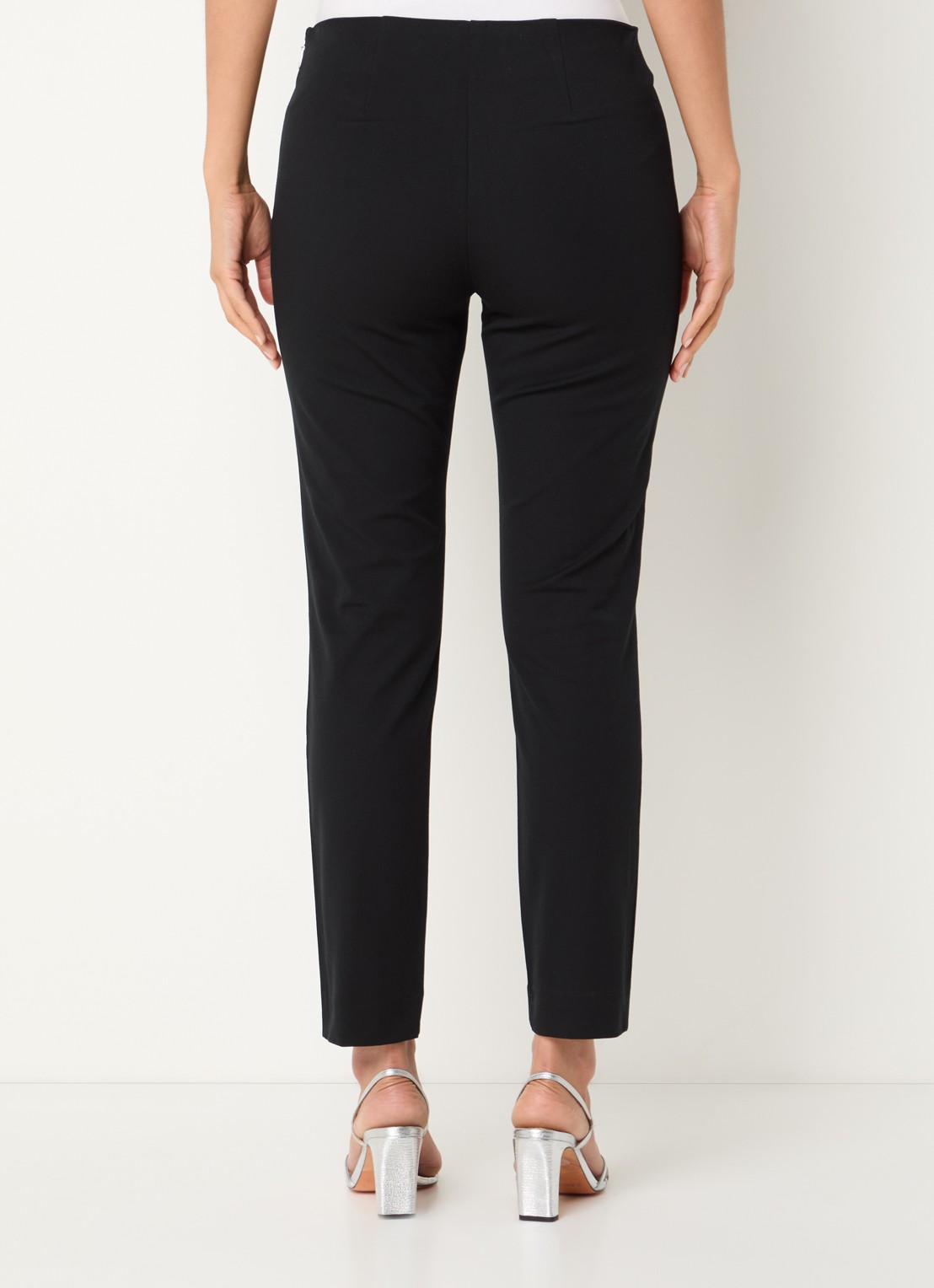 Ralph Lauren Keslina slim fit broek van stretch katoen - achterkant 2 black / zwart