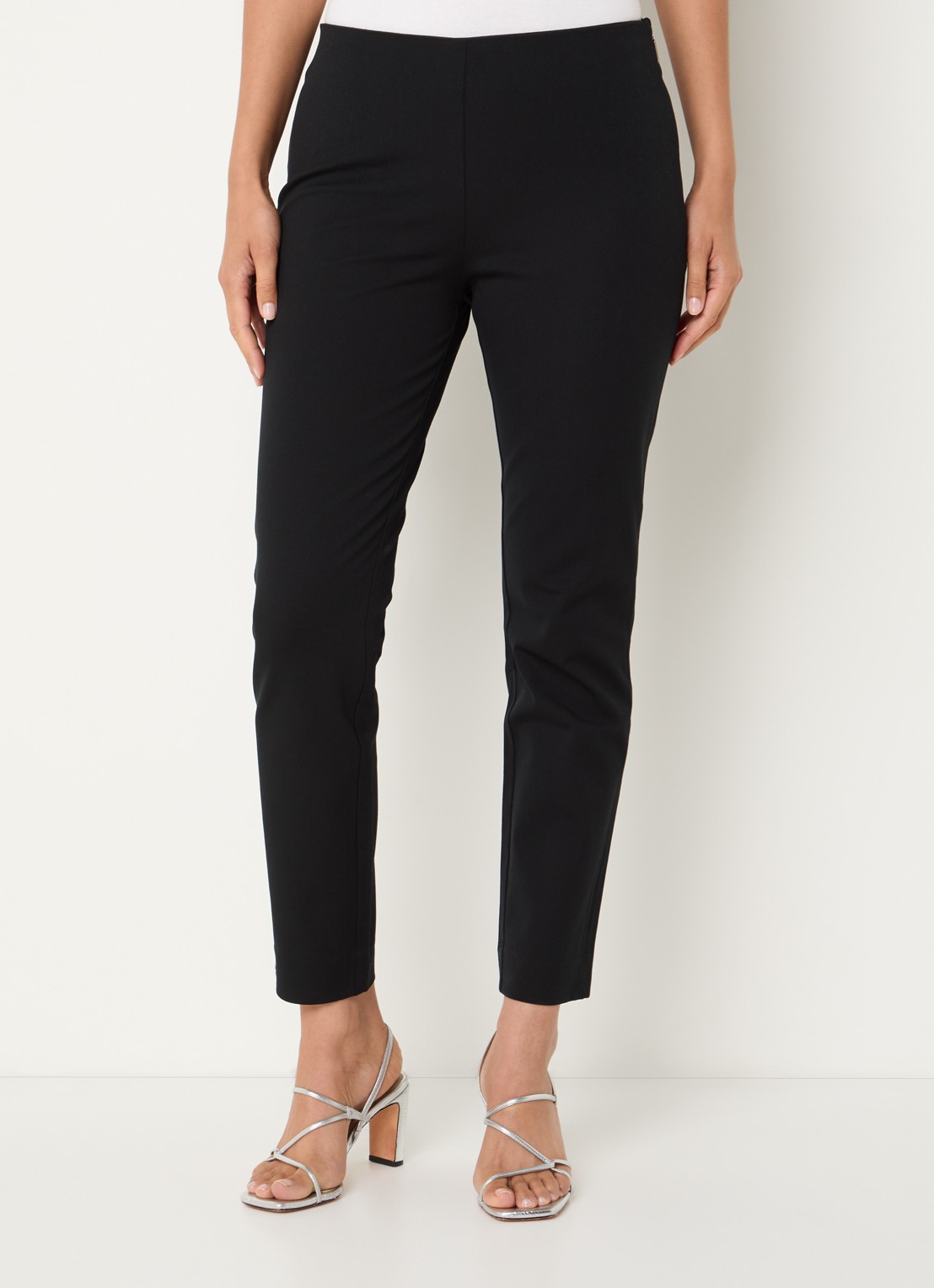 Ralph Lauren Keslina slim fit broek van stretch katoen - detail 4 black / zwart