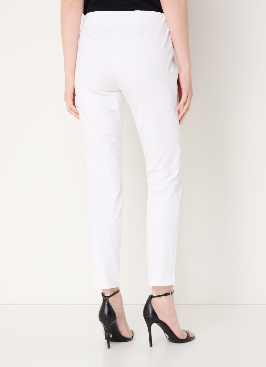 Ralph Lauren Keslina slim fit broek van stretch katoen - achterkant white / wit