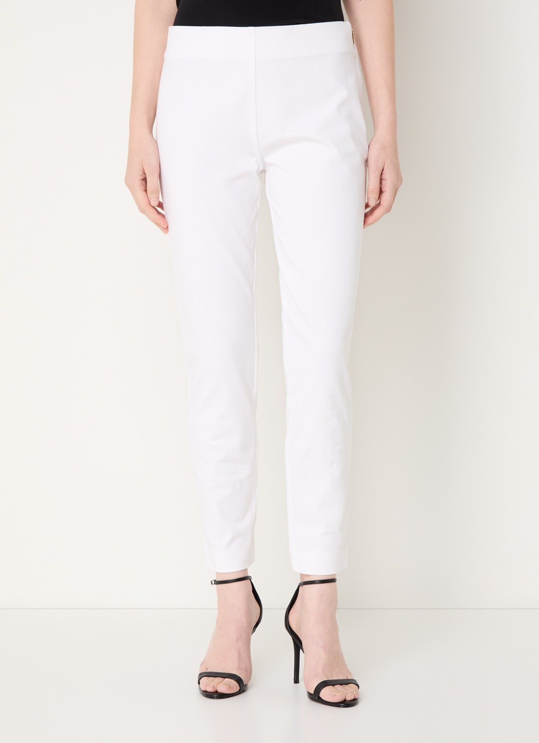 Ralph Lauren Keslina slim fit broek van stretch katoen - detail 4 white / wit