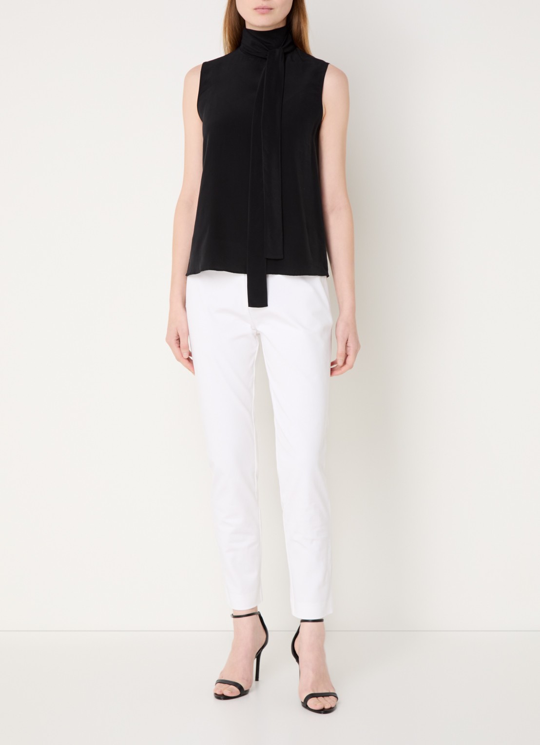 Ralph Lauren Keslina slim fit broek van stretch katoen - voorkant 3 white / wit