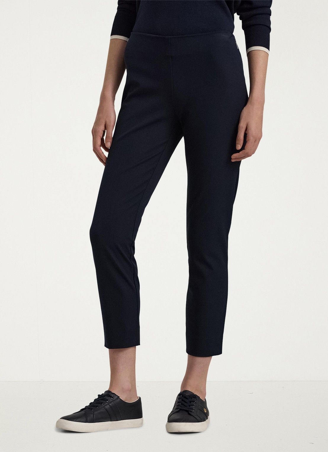 Ralph Lauren Keslina slim fit broek van stretch katoen - detail donkerblauw